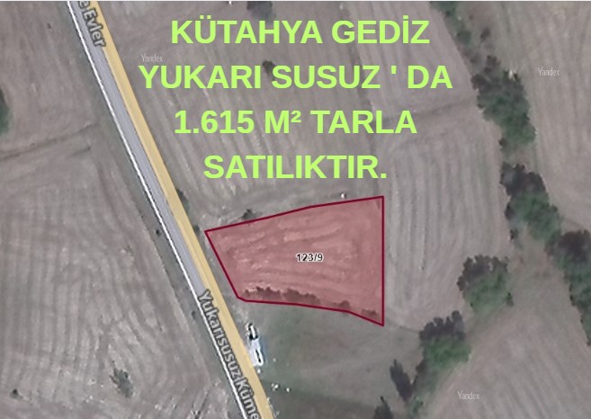  KÜTAHYA GEDİZ YUKARI SUSUZ ' DA 1.615 M² TARLA SATILIKTIR. - KÜTAHYA GEDİZ fotoğraf 5